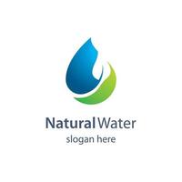 Natural water logo template vector