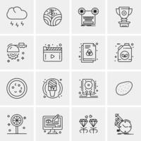 16 iconos universales de negocios vector ilustración de icono creativo para usar en proyectos relacionados con la web y dispositivos móviles