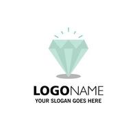 Diamond Shine Expensive Stone Business Logo Template Flat Color vector