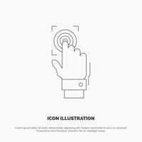 Fingerprint Identity Recognition Scan Scanner Scanning Line Icon Vector