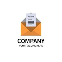 News Email Business Corresponding Letter Business Logo Template Flat Color vector