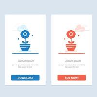 Plant Growth Flower  Blue and Red Download and Buy Now web Widget Card Template vector