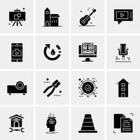 16 iconos universales de negocios vector ilustración de icono creativo para usar en proyectos relacionados con la web y dispositivos móviles