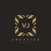 VJ initial letter luxury ornament monogram logo template vector