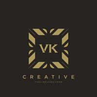 VK initial letter luxury ornament monogram logo template vector