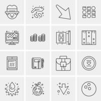 16 iconos universales de negocios vector ilustración de icono creativo para usar en proyectos relacionados con la web y dispositivos móviles