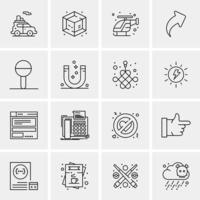 16 iconos universales de negocios vector ilustración de icono creativo para usar en proyectos relacionados con la web y dispositivos móviles