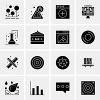 16 iconos universales de negocios vector ilustración de icono creativo para usar en proyectos relacionados con la web y dispositivos móviles