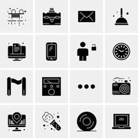 16 iconos universales de negocios vector ilustración de icono creativo para usar en proyectos relacionados con la web y dispositivos móviles