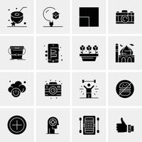 16 iconos universales de negocios vector ilustración de icono creativo para usar en proyectos relacionados con la web y dispositivos móviles