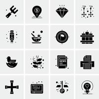 16 iconos universales de negocios vector ilustración de icono creativo para usar en proyectos relacionados con la web y dispositivos móviles