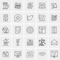 25 iconos de negocios universales vector ilustración de icono creativo para usar en proyectos relacionados con la web y dispositivos móviles