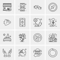 16 iconos universales de negocios vector ilustración de icono creativo para usar en proyectos relacionados con la web y dispositivos móviles