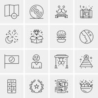 16 iconos universales de negocios vector ilustración de icono creativo para usar en proyectos relacionados con la web y dispositivos móviles