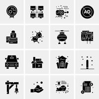 16 iconos universales de negocios vector ilustración de icono creativo para usar en proyectos relacionados con la web y dispositivos móviles