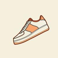 Sneaker shoe . Concept. Flat design. Vector illustration. Sneakers in flat style. Sneakers side view. Fashion sneakers.