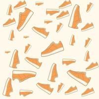 flat vector illustration design of retro sneakers pattern. Can be use for printing media