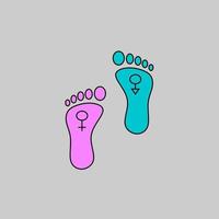 Couple footprint illustration vector