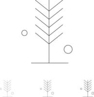 Eco Environment Nature Summer Tree Bold and thin black line icon set vector