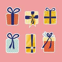 Set of Christmas presents. Gifts for New Year. vector