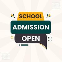 school admission open banner tag abstract shape for social media post template vector