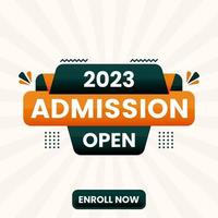 2023 admission open banner tag abstract shape for social media post template vector