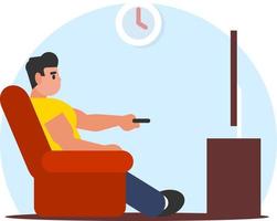 Man switching channels on a TV elements vector