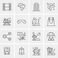 16 iconos universales de negocios vector ilustración de icono creativo para usar en proyectos relacionados con la web y dispositivos móviles