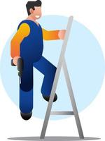 Worker with a screwdriver elements vector