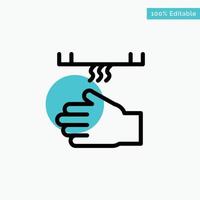 Bath Bathroom Cleaning Dryer Hand turquoise highlight circle point Vector icon