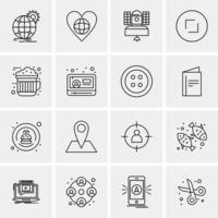 16 iconos universales de negocios vector ilustración de icono creativo para usar en proyectos relacionados con la web y dispositivos móviles