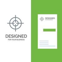 Target Aim Interface Grey Logo Design and Business Card Template vector