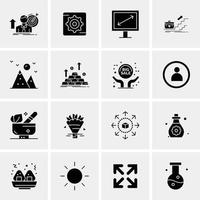 16 iconos universales de negocios vector ilustración de icono creativo para usar en proyectos relacionados con la web y dispositivos móviles