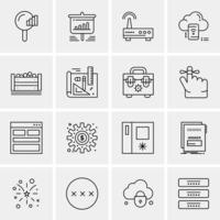 16 iconos universales de negocios vector ilustración de icono creativo para usar en proyectos relacionados con la web y dispositivos móviles