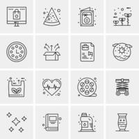 16 iconos universales de negocios vector ilustración de icono creativo para usar en proyectos relacionados con la web y dispositivos móviles