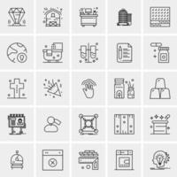 25 iconos de negocios universales vector ilustración de icono creativo para usar en proyectos relacionados con la web y dispositivos móviles