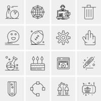 16 iconos universales de negocios vector ilustración de icono creativo para usar en proyectos relacionados con la web y dispositivos móviles