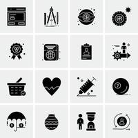 16 iconos universales de negocios vector ilustración de icono creativo para usar en proyectos relacionados con la web y dispositivos móviles