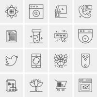 16 iconos universales de negocios vector ilustración de icono creativo para usar en proyectos relacionados con la web y dispositivos móviles