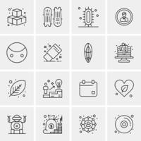 16 iconos universales de negocios vector ilustración de icono creativo para usar en proyectos relacionados con la web y dispositivos móviles