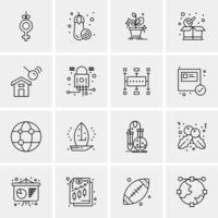 16 iconos universales de negocios vector ilustración de icono creativo para usar en proyectos relacionados con la web y dispositivos móviles