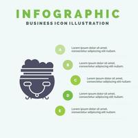 comida olla comer americano sólido icono infografía 5 pasos presentación antecedentes vector