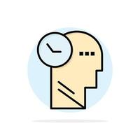 Time Mind Thoughts Head Abstract Circle Background Flat color Icon vector