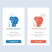 Creative Brain Idea Light bulb Mind Personal Power Success  Blue and Red Download and Buy Now web Widget Card Template vector