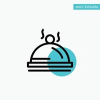 Hotel Dish Food Service turquoise highlight circle point Vector icon