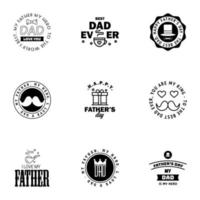 Happy fathers day 9 Black vintage retro type font Illustrator eps10 Editable Vector Design Elements