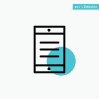 Mobile Cell Text turquoise highlight circle point Vector icon