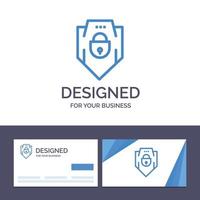 tarjeta de visita creativa y plantilla de logotipo protección de contraseña de internet ilustración de vector de seguridad web