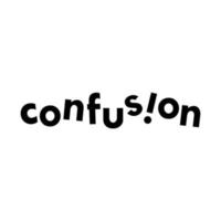confusion typographic lettering vector
