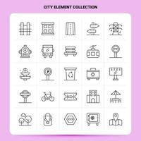 OutLine 25 City Element Collection Icon set Vector Line Style Design Black Icons Set Linear pictogram pack Web and Mobile Business ideas design Vector Illustration